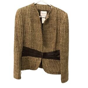 Michelle Moissac Paris real python snakeskin wool blend lady jacket blazer sz 42